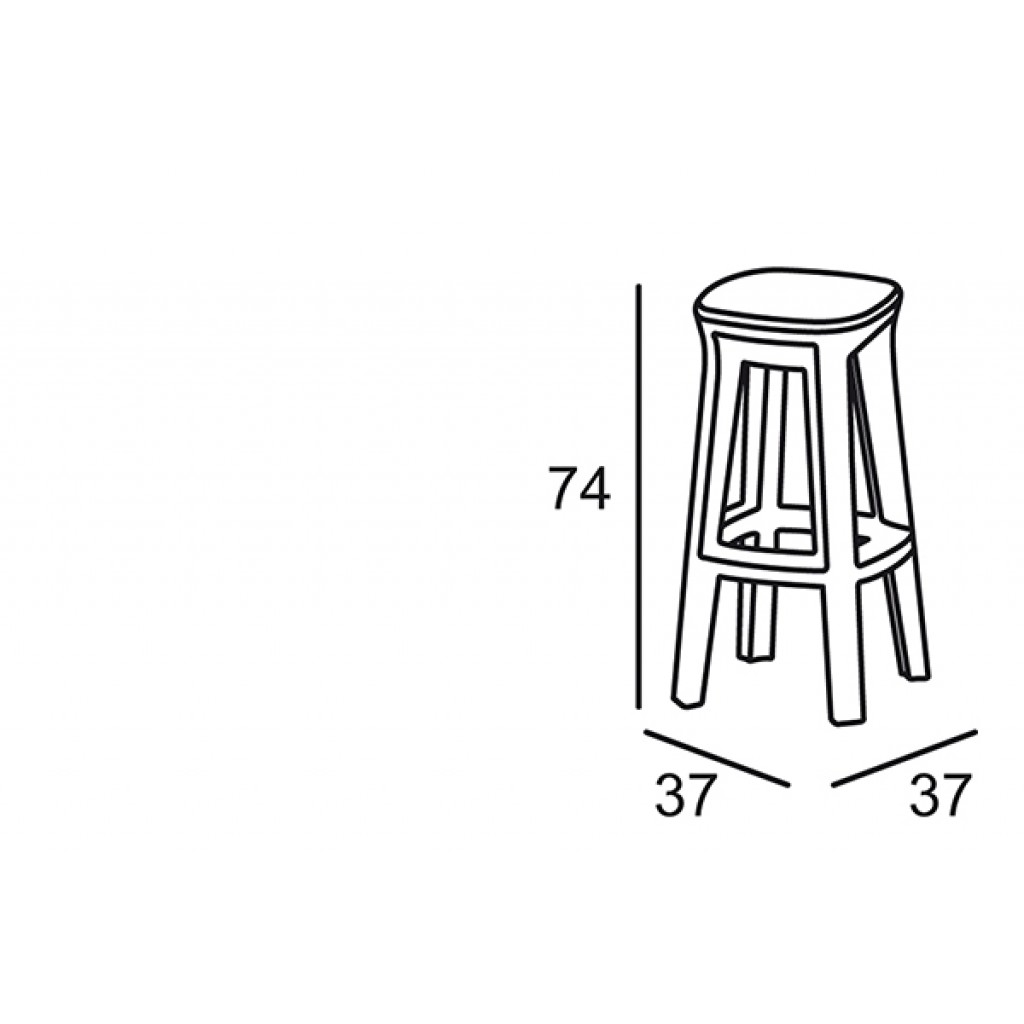 Scaun bar patrat din polietilena Frozen Square Stool - Nuovo Design